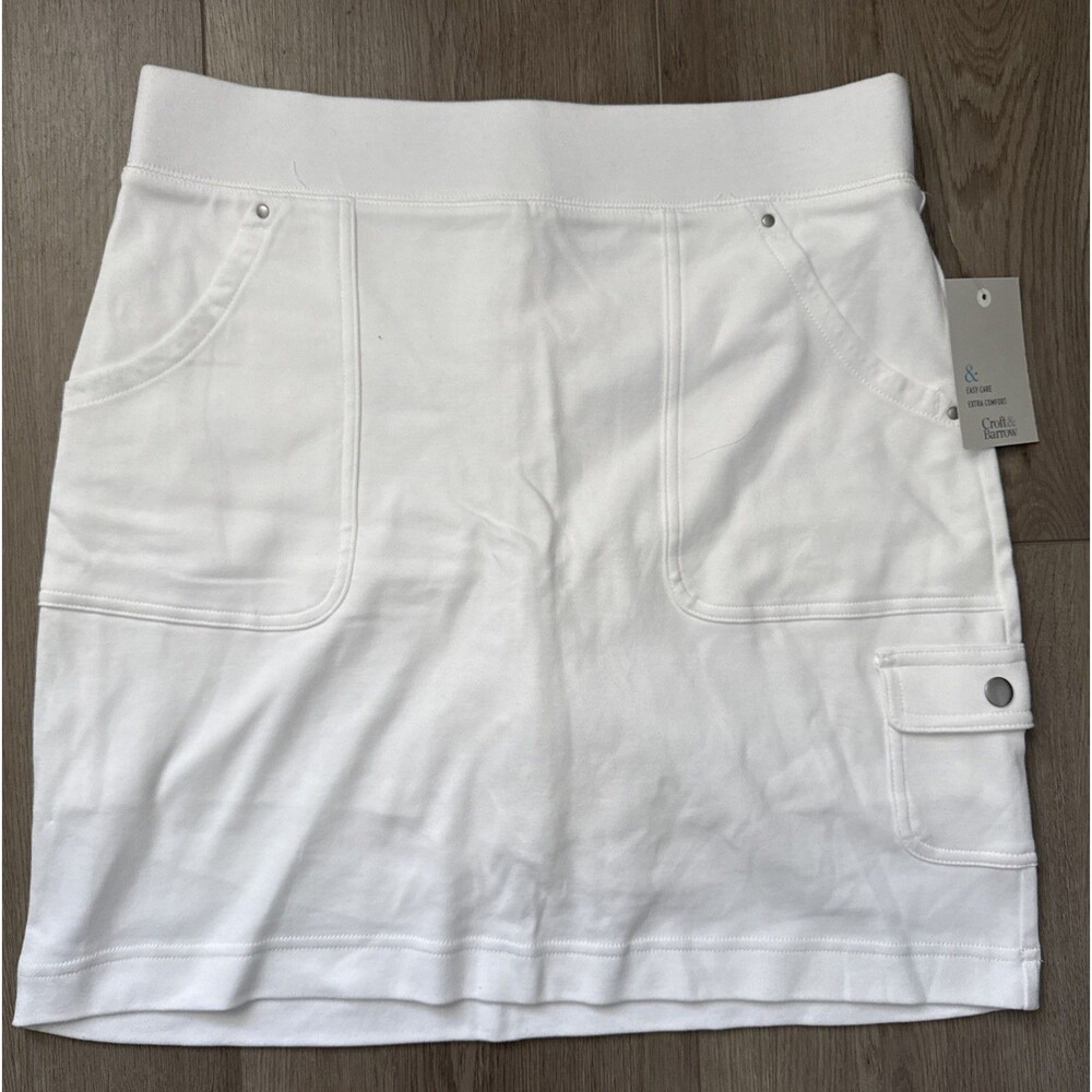 Croft & Barrow White Classic Fit Skort Stretch Pockets Womens Size Small NWT